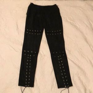 Faux velvet leggings